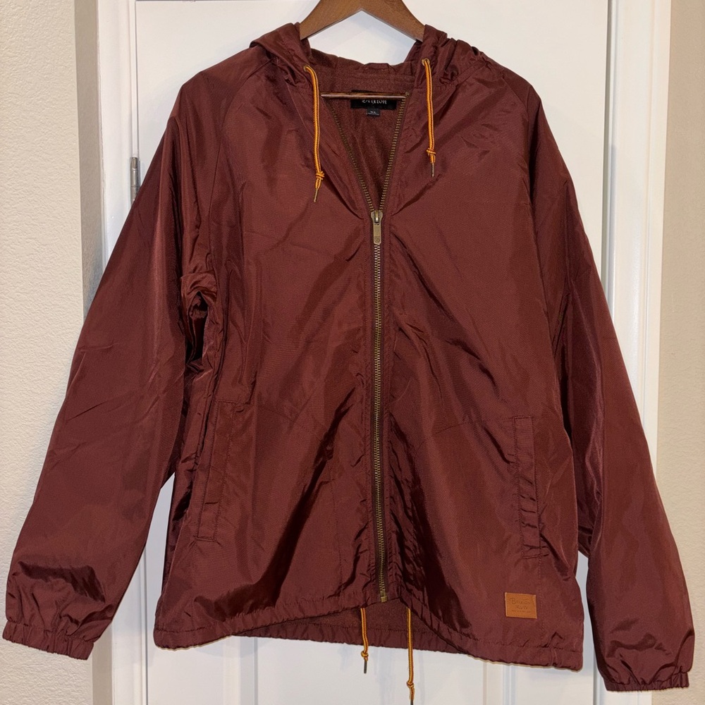 Brixton Clayton Alton Streetwear Style Maroon Fleece Lined Jacket with Hood